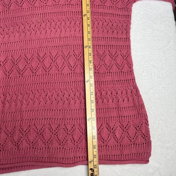 VNTG Tapestry By Linda Johnson One Size Mauve Pink Lacy Mock Neck Sweater Cozy - Picture 8 of 8
